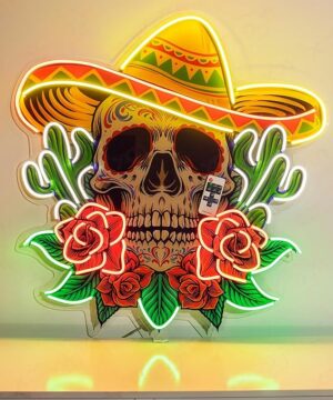 Skull Hat UV Neon Sign